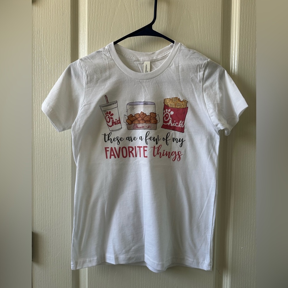 “Chick-fil-a” my favorite things kids shirt size 14-16